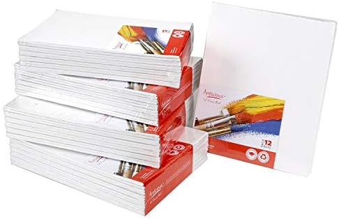 Artlicious Canvases for Painting - Pack of 12, 11 x 14 Inch Blank White Canvas Boards - 100% Cotton Art Panels for Oil, Acrylic & Watercolor Paint