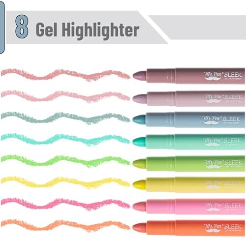 Mr. Pen- Gel Highlighters, 16 Pack Assorted Colors, No Bleed, Bible Markers
