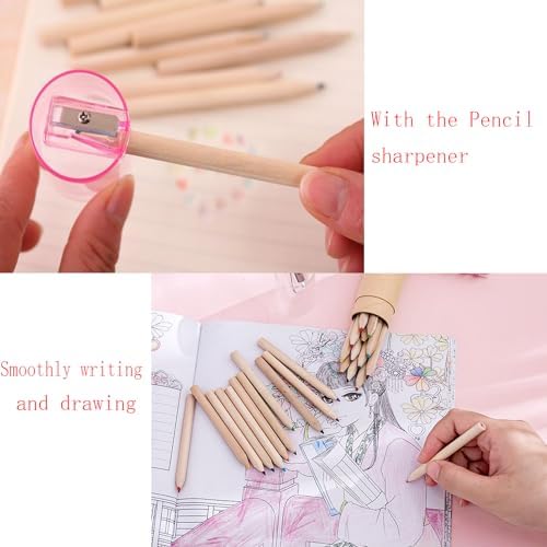 4Pack Mini Drawing Colored Pencils for Kids with Sharpener, Portable Color Pencils in Tube Drawing Pencil Bulk for Children Adults Artists Writing Sketching Painting Classroom School Supplies.