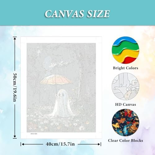 Tabszca Halloween Ghost Paint by Numbers Kit for Adults 16 X 20 Inch