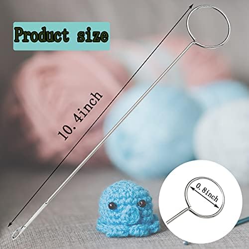 4 Pcs Sewing Loop Turner Hook, Needle Hook with Latch, Tongue Crochet Tool