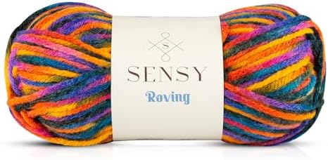 Sensy Roving Multi Color Yarn, 3.5 oz, 132 Yards, Gauge 5 Bulky (Campfire)