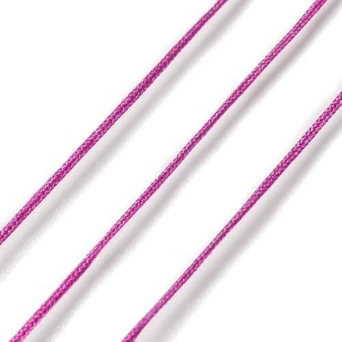 43 Yards Nylon String Friendship Bracelets String 0.8mm Nylon Beading Thread Braided Chinese Knotting Cord Macrame Cords for Kumihimo Necklaces Tassels Jewelry Crafts (Violet Red)