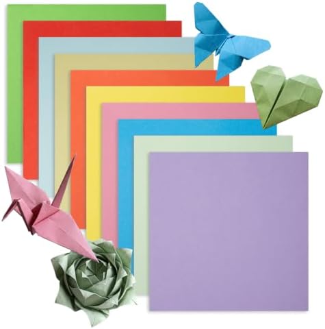 200 Sheets Origami Paper 6" x 6", 10 Colors Square Origami Paper Kit, Square Craft for Crafts Projects Scrapbook Decor