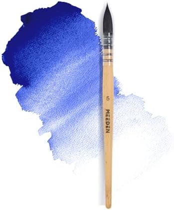 MEEDEN Watercolor Brushes Professional - Synthetic Squirrel Hair Artist Paint Brushes Set with Beech Wood Handle Great for Artists Hobbyists Size 5