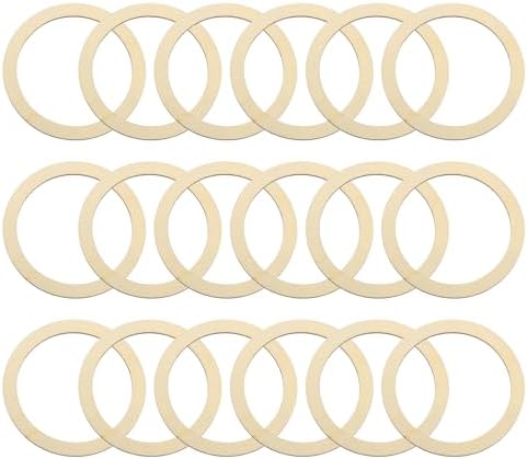 uxcell 20Pcs 75mm(3-inch) Natural Wood Rings, Unfinished Wooden Pieces Circle Ornaments Wreath Frame Ring for Home Decor, DIY Crafting