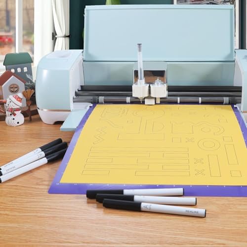 REALIKE StrongGrip Cutting Mat Compatible with Cricut Maker 3/Maker 4/Maker/Explore 3/4/Air 2/Air/One (12x12 Inch 5 Mats), Purple Strong Grip Adhesive Sticky Cutting Mats for Crafts