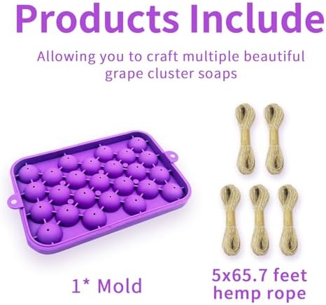 Silicone Soap Molds, DIY Grape Soap Making Kit for Beginners, Grape Soap Molds for Gift, Home Decor (Without Soaps)