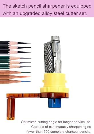 Sketching Pencil Sharpener for Artists, Long Point Sharpener for 1.4-23mm Pencils, Suitable for Charcoal, Colored Pencils, Drawing (Long Point Sharpener)