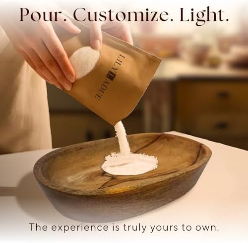 LILY LADUE Sand Candle Kit - 1Lb/16Oz Pearled Candles Sand and Wicks (24) with Wood Holder, Unscented Aroma Beads, Reusable Pearled Candle Wax for DIY Home Kit, Powder Beads Refill Available