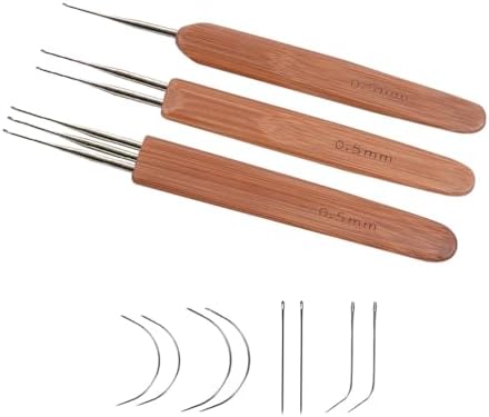 3 Pcs/Set Dreadlock Crochet Hook for Hair, Dreadlock Needle Tool for Braid Craft,Dread Locks Crochet Needles 0.5mm (1 Hook, 2 Hooks,3 Hooks)