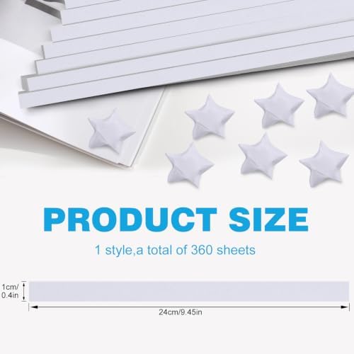 FoDau770 Solid Color Star Paper Strips - 360 Sheet, Cream