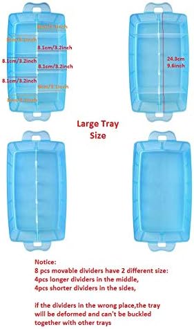 Kamay's Large 3 Tier Stackable Adjustable Compartment Slot Bead Craft Jewellery Tool Storage Organiser,Snap-lock Tray Container with 30 Compartments White