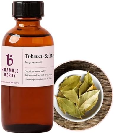 Bramble Berry Tobacco and Bay Leaf Fragrance Oil | Tobacco and Bay Leaf Scent for Soap Making, Candle Making, Lotion & Bath Bombs | Skin Safe, Vegan, Paraben & Phthalate Free, DIY Craft Essential