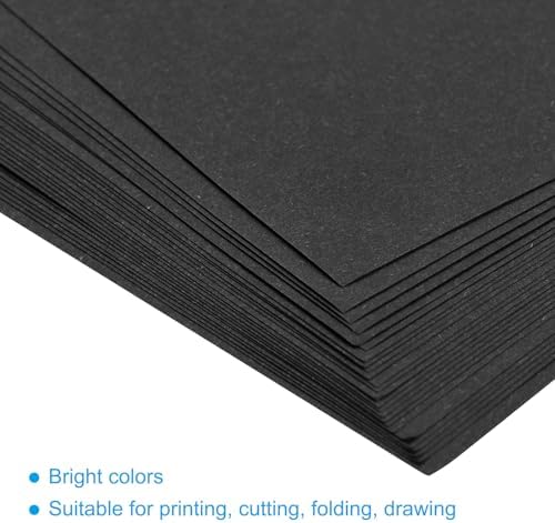 MECCANIXITY 50 Sheets Origami Paper Double Sided Black 6x6 Inch Square Sheet for Art Craft Project, Beginners, Gifts Decor