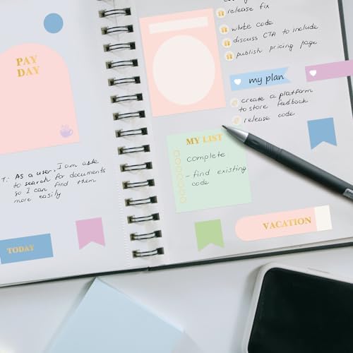 Ctosree 24 Sheets Planner Stickers with Tweezer to Do List, Macaron Color