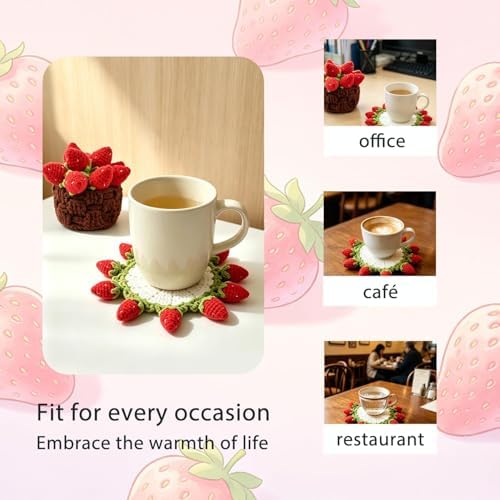 Yarniss Strawberry Coaster Crochet Kit for Beginners w/Video Tutorials