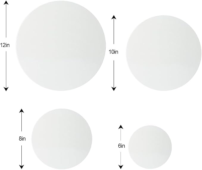 TRANSON 4 Sizes 12" 10" 8" 6" Round Shaped Stretched Canvas Primed Ready for Painting