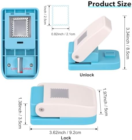 CYFUN DESIGN Stamp Puncher, Craft Stamp Cutter Hole Punch, 1X0.8inch Postage Stamps Shaped Paper Punches for Crafting, Card Making, Journaling, DIY Scrapbooking Arts Crafts Scrapbook Supplies