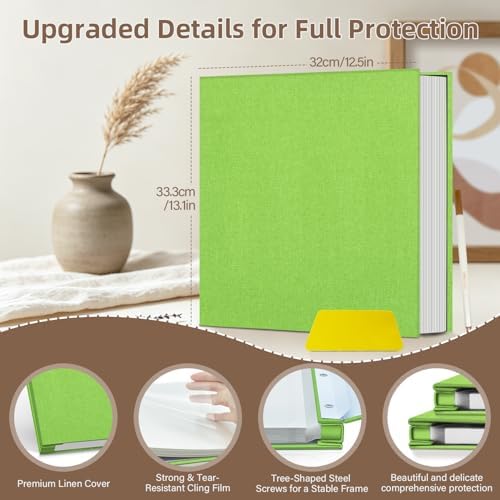 Popotop Photo Album Self Adhesive Scrapbook Album for 4x6 5x7 8x10 Pictures DIY Photo Book as Scrapbooking Supplies Kits, Birthday Gifts for Women Mom Wedding Baby Family Travel