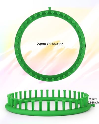 Aeelike 2 PCS Round Knitting Loom for Hat Socks DIY Crafts, 9.4inch