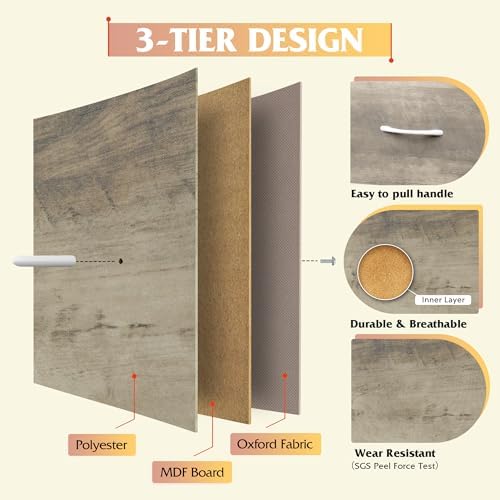 WLIVE Tall Dresser for Bedroom, 9 Drawer Chest of Drawers, Greige | 9 roomy fabric drawers, Tall storage design, Bedroom or closet use, Sturdy steel frame, Smooth wood tabletop