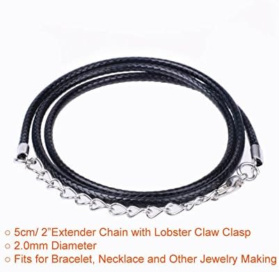 Paxcoo 50Pcs 18" Black Waxed Necklace Cord for Jewelry Making (Pack of 2)