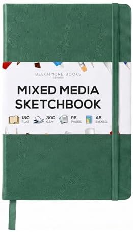 Beechmore Books A5 5.8x8.3 Mixed Media Sketchbook 300 GSM/140LBS