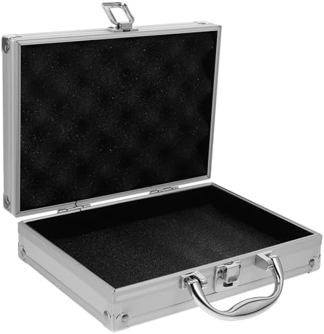 SEWACC Aluminum Briefcase Tool Box Lockable Handheld Carrying Case Multi-Functional Tool Storage Box for Garden Tools Craft Supplies Accessories Compact 9.05 X 6.49 X 2.36 in