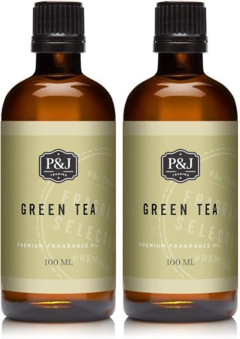 P&J Fragrance Oil - Green Tea 100ml - Candle Scents, Soap Scents, Diffuser Oil, Fresh Scents (Pack of 2)