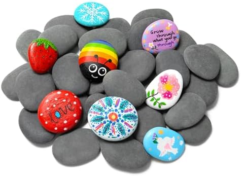 Simetufy 35Pcs Rocks for Painting, 2-3'' Painting Rocks for Adults, Craft