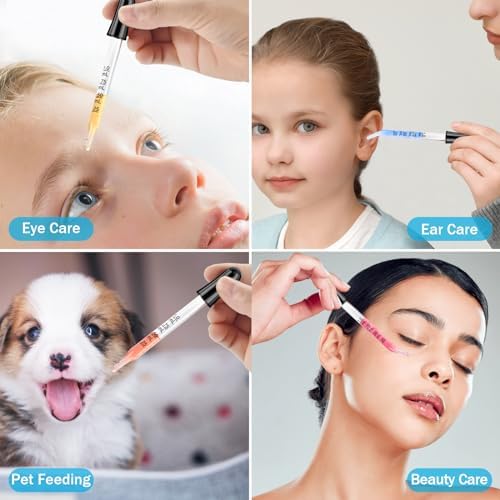 Eye Dropper, 1mL Glass Liquids Pipette Dropper Tool with Measurement Herain