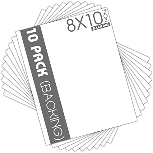 Mat Board Center 8x10 Backing Boards, 10 Pack White Backboards for Frames