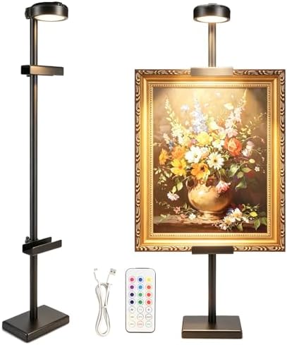 30'' Adjustable Tabletop Easel Stand with Rechargeable 13RGB Poster Light