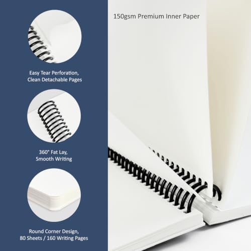 Hardcover Sketchbook,7.2" x 8.3" Spiral Bound Drawing Pad