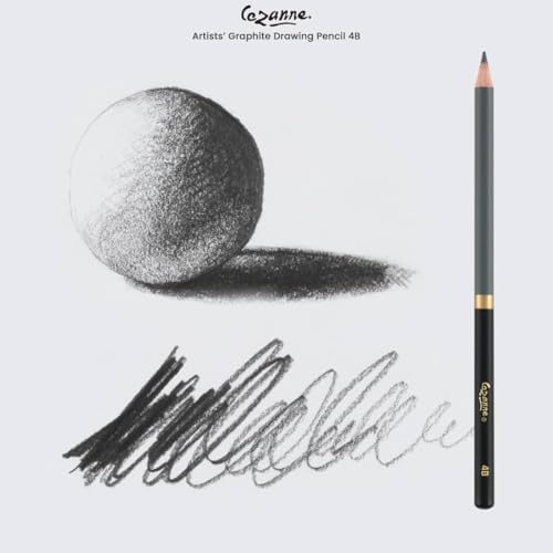 Cezanne Graphite Drawing Pencils Set - 4B, Set of 12 Break-Resistant Graphite Lead, Easy-to-Sharpen Sketch Pencils, Master Artist Quality Graphite Pencils for Technical and Artistic Drawing