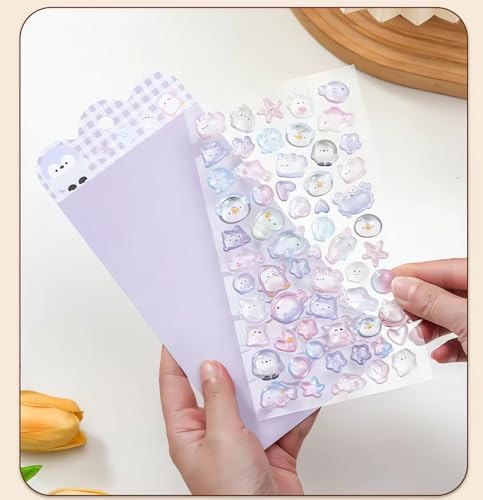 3D Puffy Stickers, Kawaii Resin Decorative Stickers for Phone Case, Notebook, Scrapbooking (Style-13)