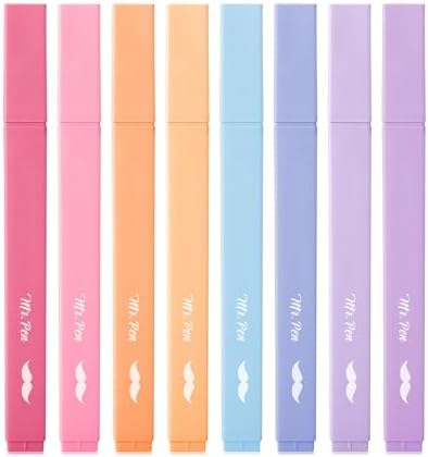 Mr. Pen- Aesthetic Highlighters No Bleed, 8 Pack, Assorted Colors | Chisel Tip, Cute Highlighters Assorted Colors for Journaling, Highlighting, Underlining, Fast Dry, Back to School Supplies