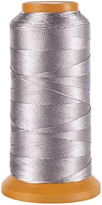 1640Yards 0.12mm Nylon Sewing Thread Polyester Leather Cord Silver Beading String Macrame Cord Rope for DIY Necklace Bracelet Handcraft Leather Sewing Bookbinding
