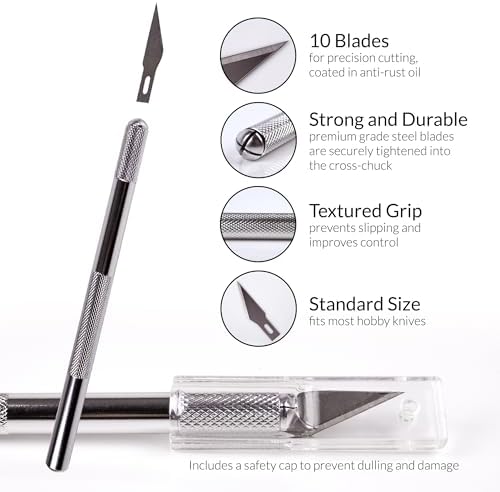 WA Portman Self-Healing Cutting Mat with Hobby Knife, 12'' Metal Ruler Set