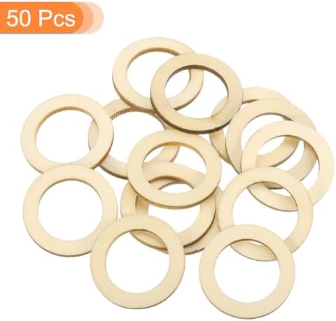 uxcell 50Pcs 30mm(1.2-inch) Natural Wood Rings, Unfinished Wooden Pieces Circle Ornaments Wreath Frame Ring for Home Decor, DIY Crafting
