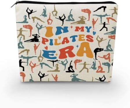 Pilates Print Canvas Cosmetic Bag