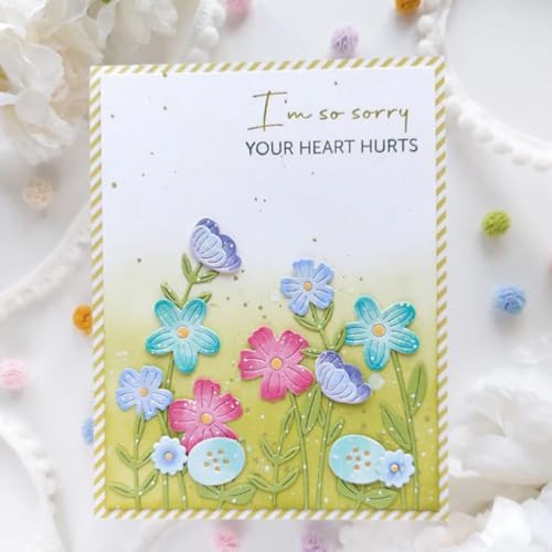 Scrapbooking Die-Cuts, Layer Frame Net Set Metal Cutting Dies for Card Making, Paper Craft Template, Background Embossing Stencils, DIY Album Décor (Flower Set A-6x9.8cm)