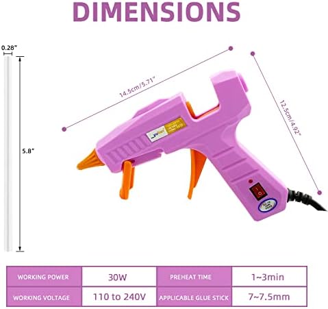 Liumai Hot Glue Gun Kit with 30pcs Glue Sticks, Mini Hot Melt Glue Gun with Carrying Case for Crafts, School DIY Arts, and Home Repair (30Watts, Pink)