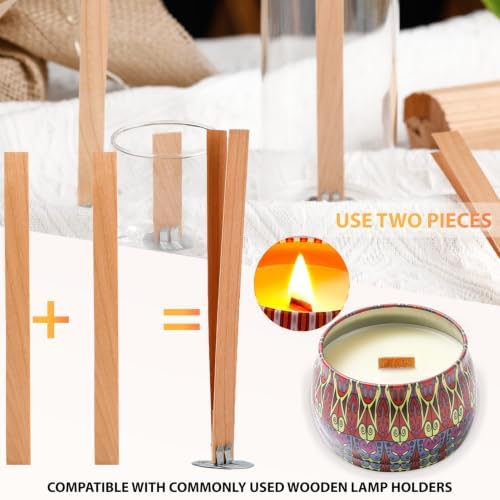 Cherry Wood Wicks – Long-Lasting Flame, 180 Candles per Pack (0.5 mm Thick)