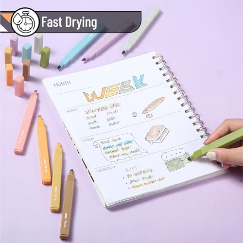 Mr. Pen- Aesthetic Highlighters No Bleed, 8 Pack, Assorted Colors | Chisel Tip, Cute Highlighters Assorted Colors for Journaling, Highlighting, Underlining, Fast Dry, Back to School Supplies