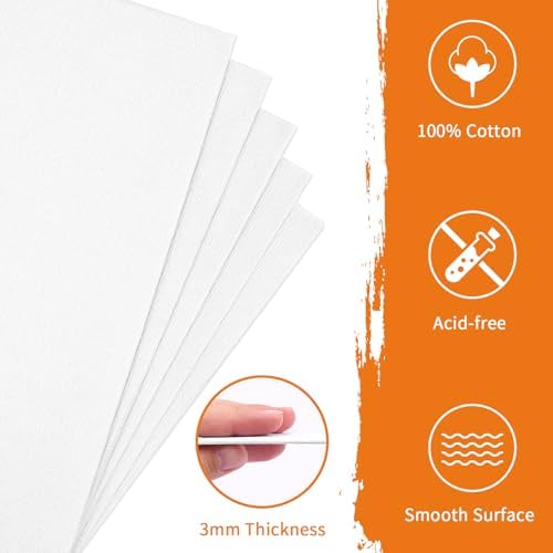 FIXWAL Canvas Boards for Painting 32 Pack Multi Sizes | Includes 8x10, 9x12, 11x14, 5x7 canvas panels, artist painting boards for acrylic oil watercolor art