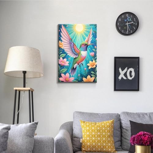 JOOZ Hummingbird Framed Paint by Numbers Kit for Adults 8x12 Inch