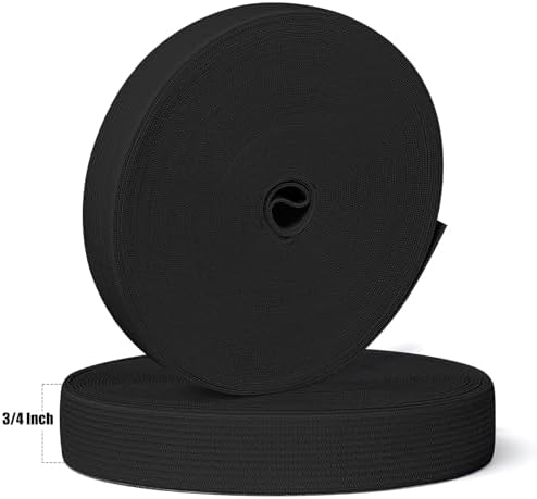Airisoer Elastic Bands for Sewing 3/4 Inch x 12 Yards, Black