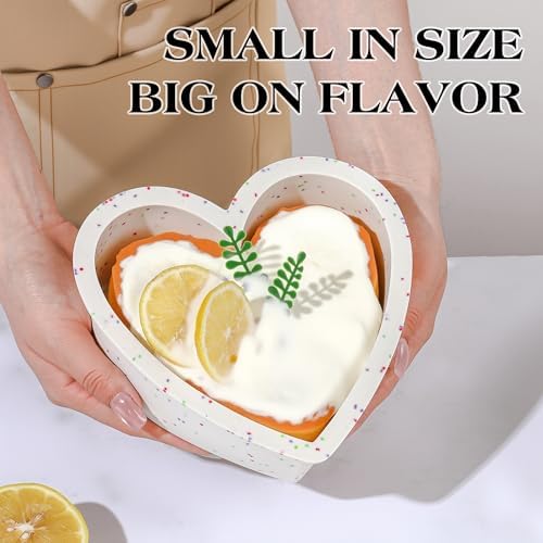 6 Inch Small Heart Shaped Cake Pans Silicone for Baking, 2 Pcs